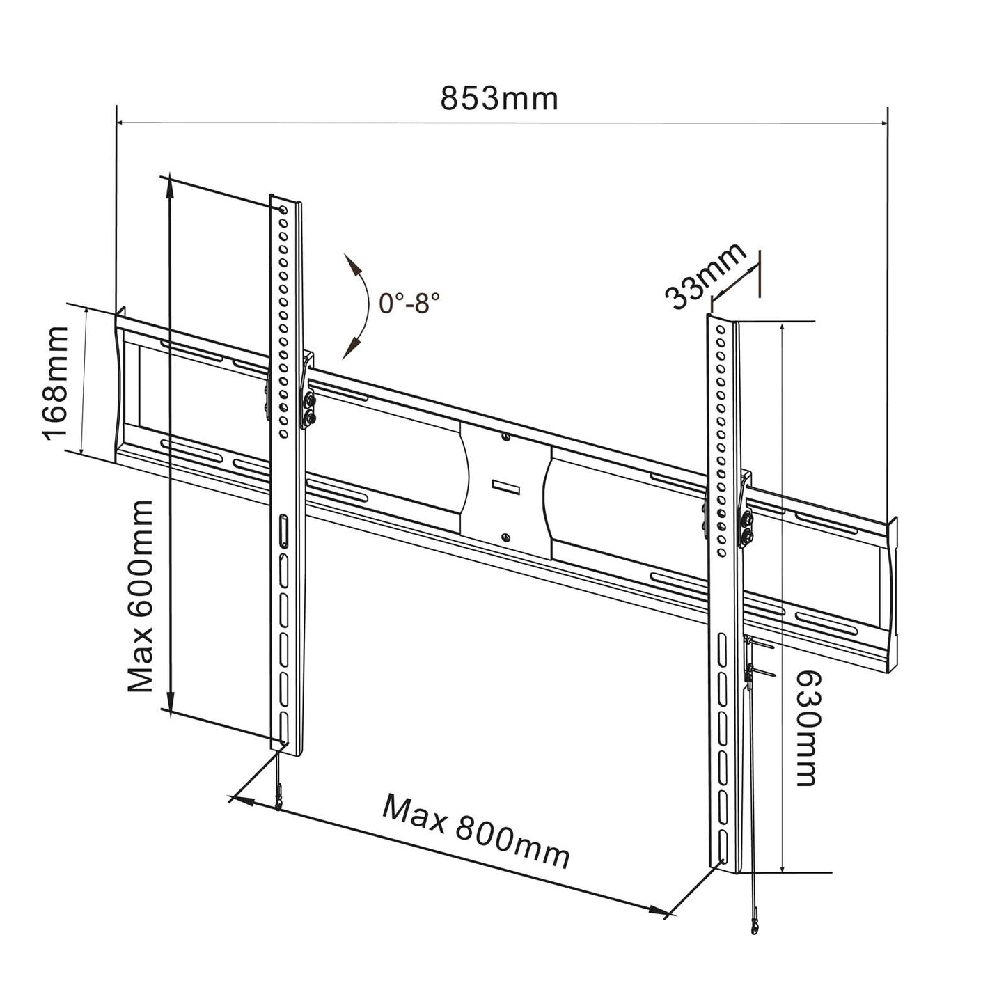 TV fali tartó AK-MB-09 konzol VESA 800x600mm 37-85” VESA 800x600 mm