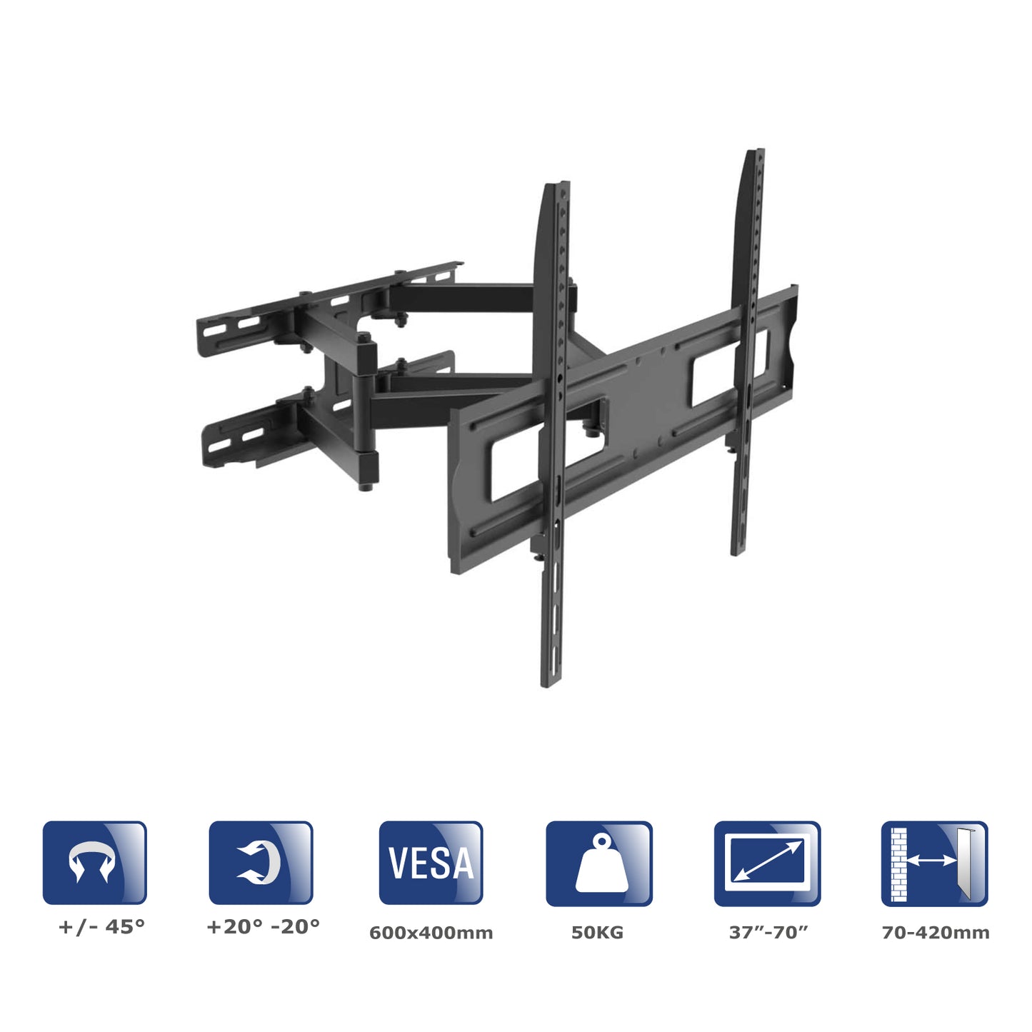 TV wall mount AK-MB-10 Full Motion Bracket VESA 600x400mm 37-70”