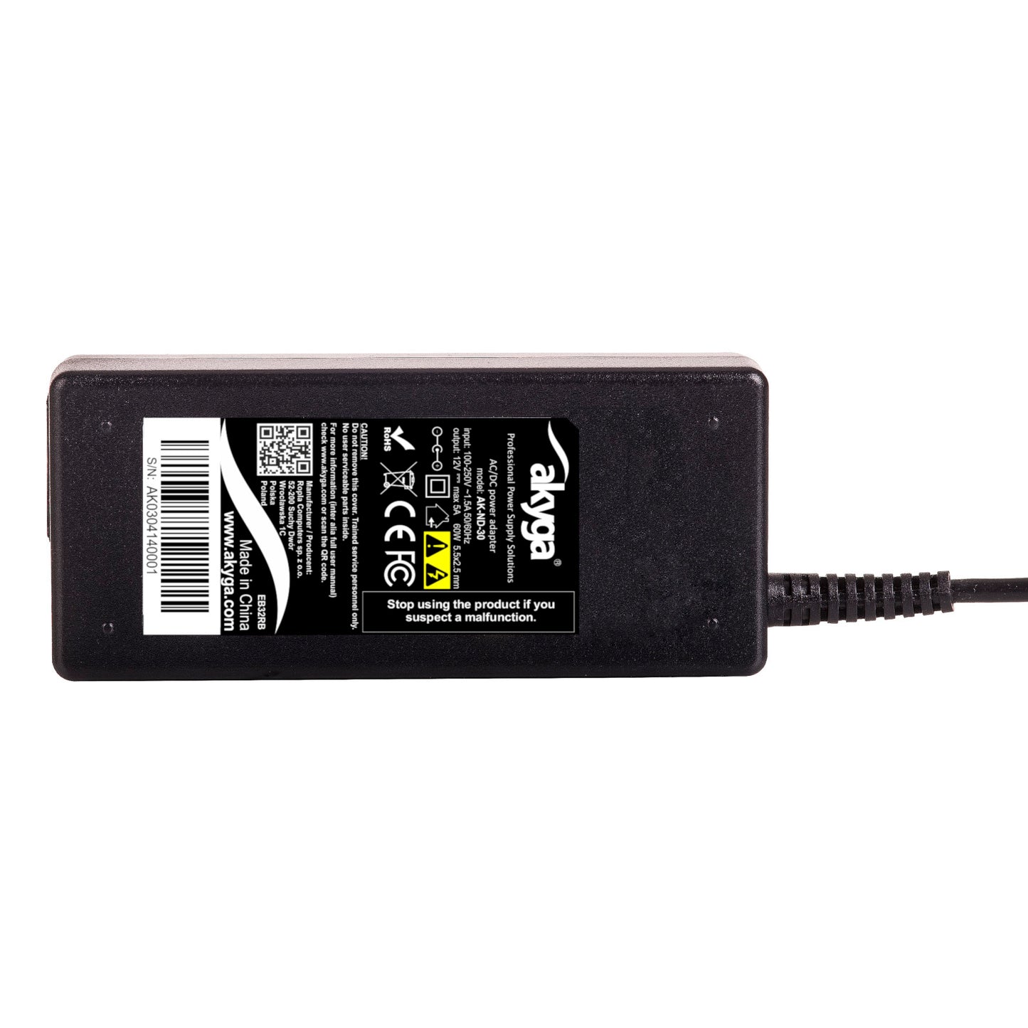 Tápegység AK-ND-30 12V / 5A 60W 5.5 x 2.5 mm