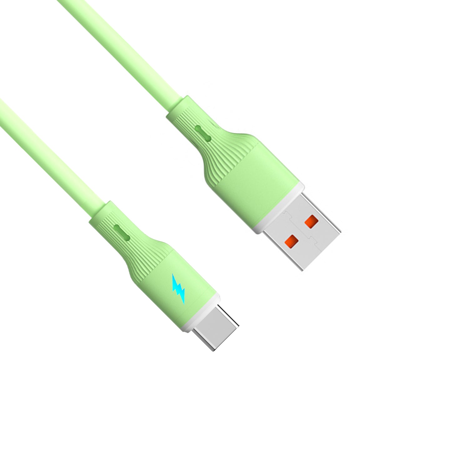 Cable USB Type C / USB A 1m AK-USB-64 Silicone Green