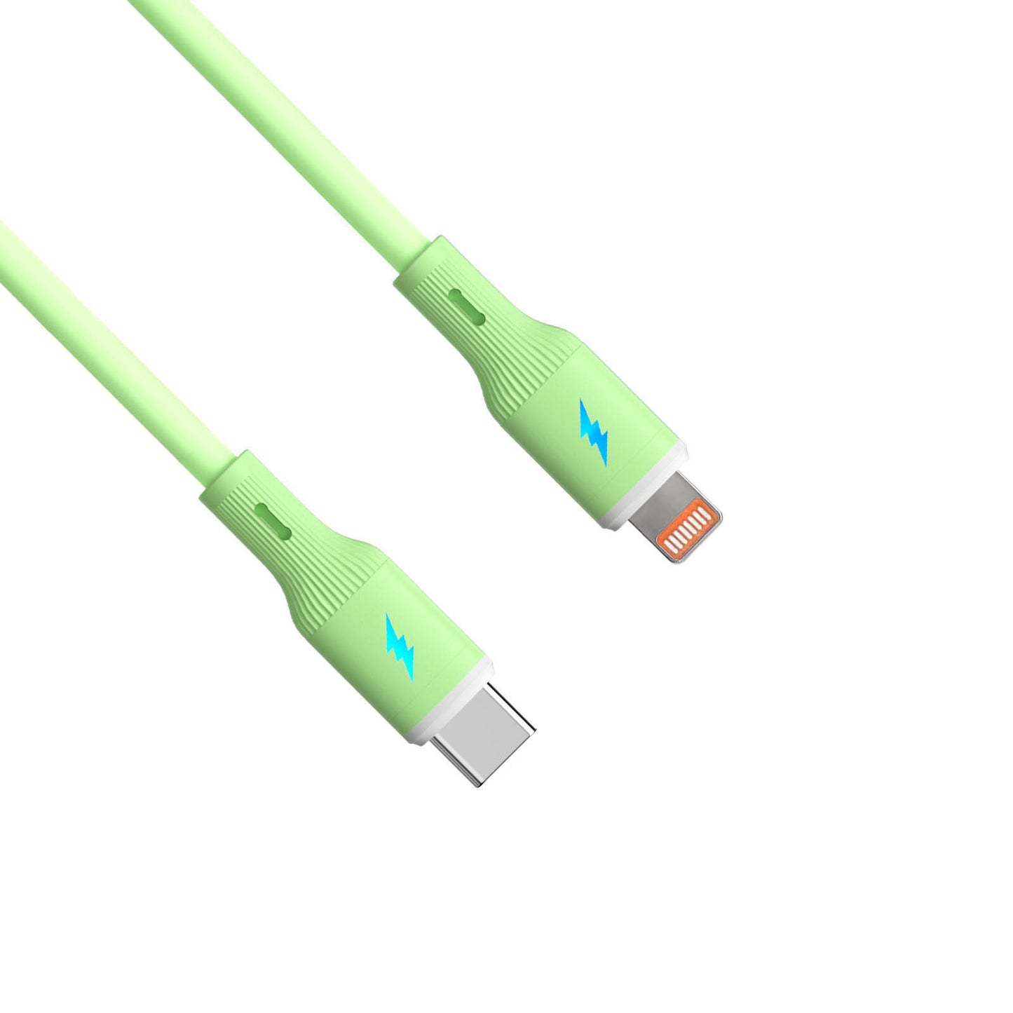 Kábel USB type C / Lightning 1m AK-USB-73 30W Szilikon Zöld