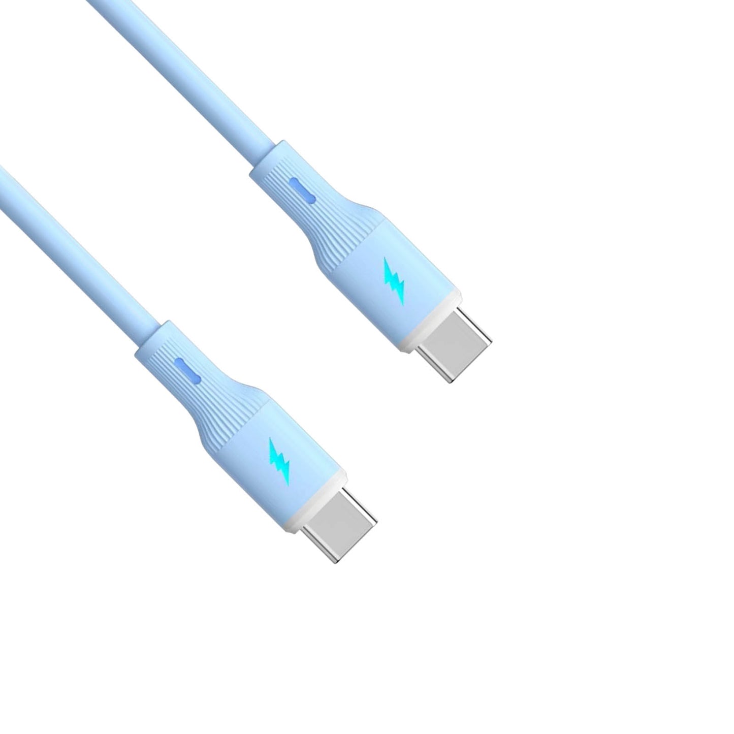 Kábel USB type C / USB type C 1m AK-USB-68 60W Szilikon Kék