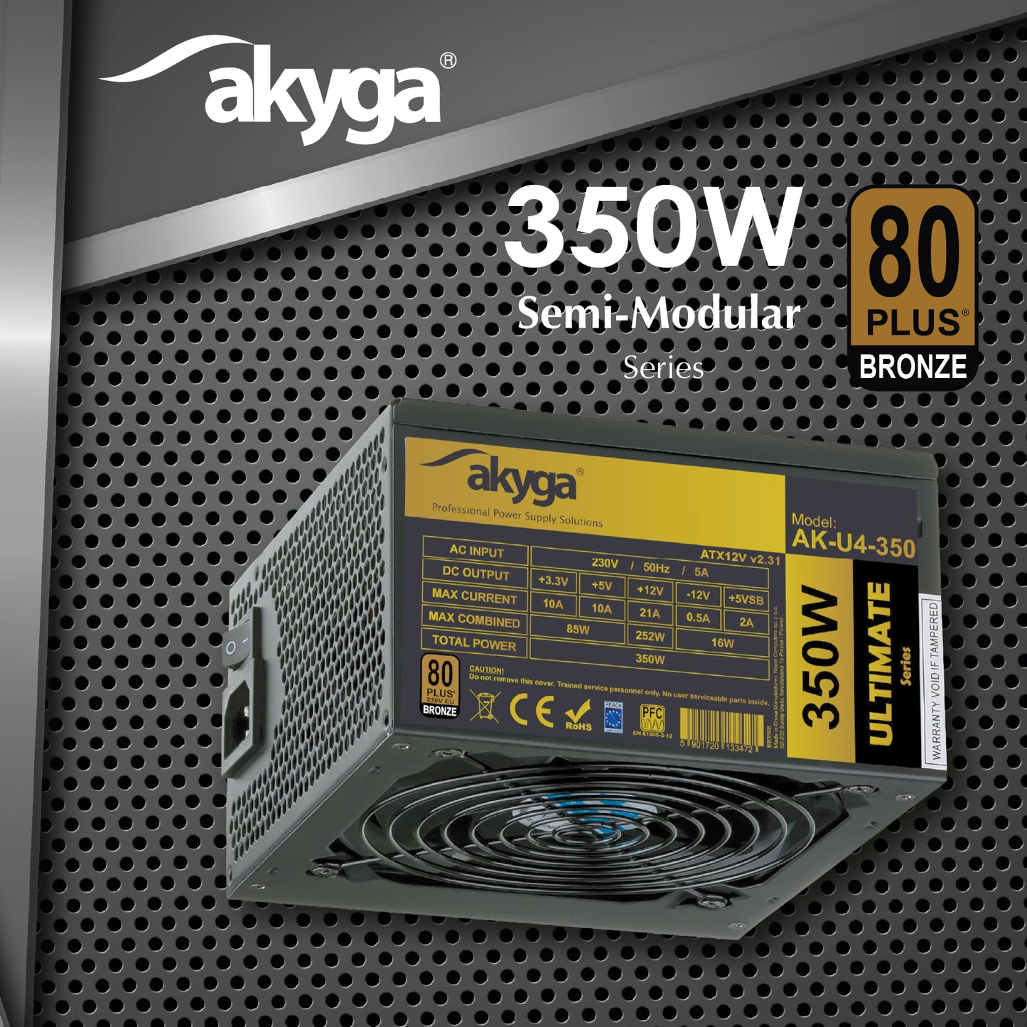Tápegység ATX AK-U4-350 350W 80+ Bronze