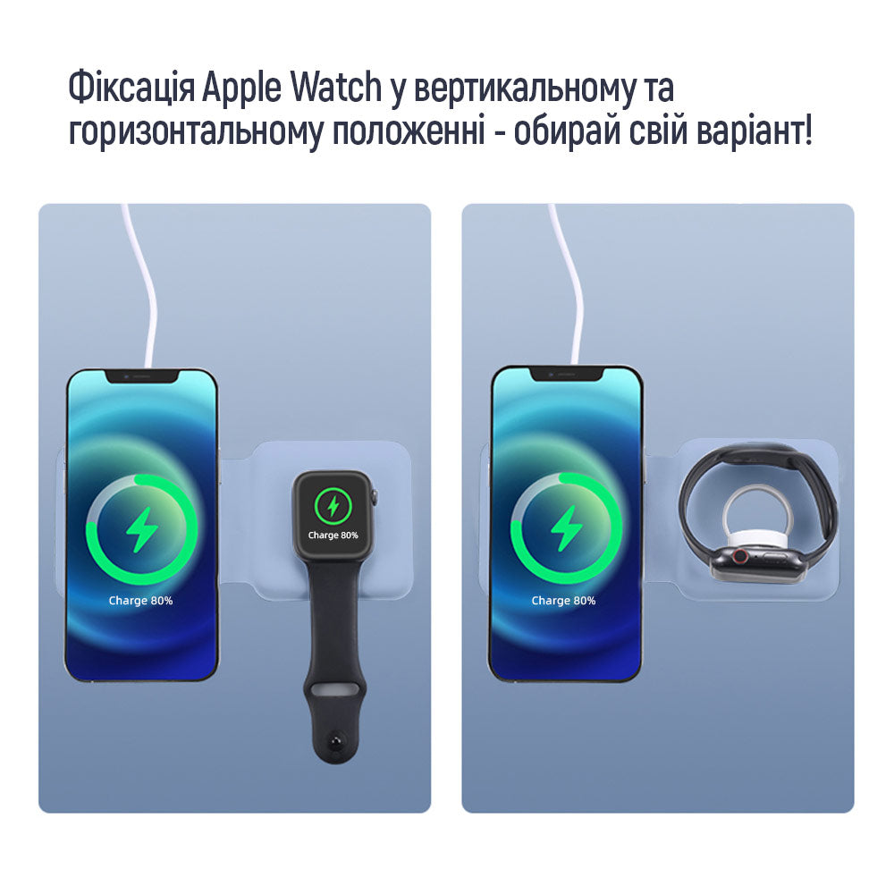 ColorWay Qi Fast Töltő MagSafe Duo Töltő 15W for iPhone kék