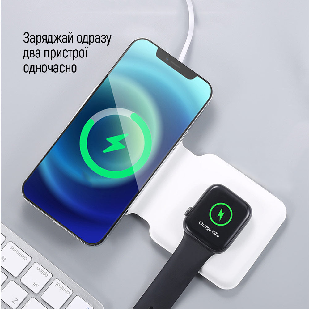 ColorWay Qi Fast Töltő MagSafe Duo Töltő 15W for iPhone fehér