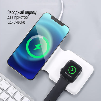 ColorWay Qi Fast Töltő MagSafe Duo Töltő 15W for iPhone fehér