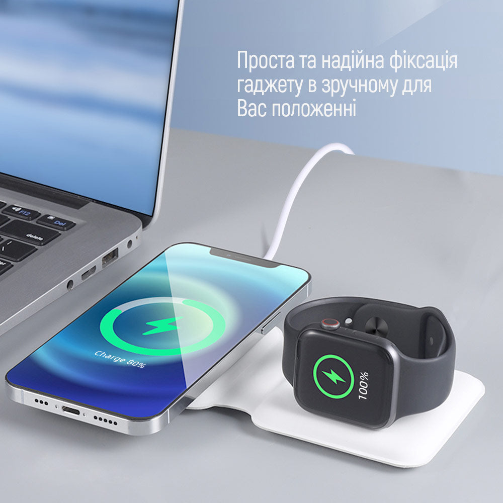 ColorWay Qi Fast Töltő MagSafe Duo Töltő 15W for iPhone fehér