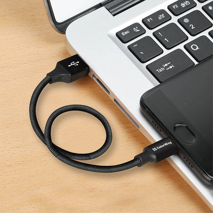 Kábel Colorway USB - MicroUSB 2.4A 25cm fekete