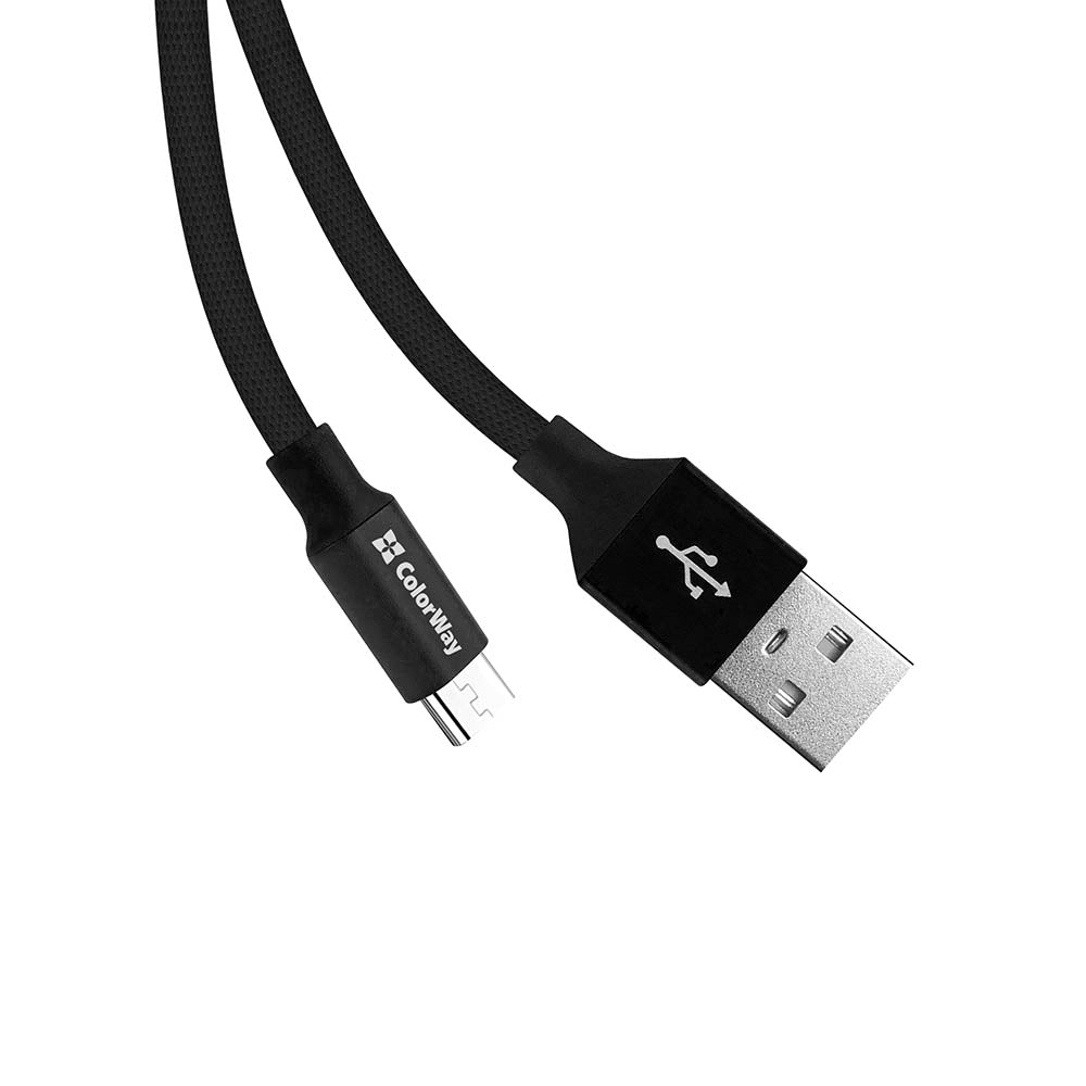 Kábel Colorway USB - MicroUSB 2.4A 25cm fekete