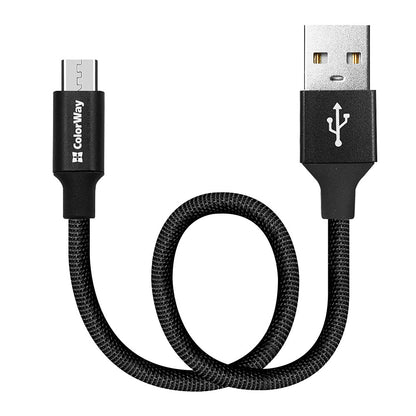 Kábel Colorway USB - MicroUSB 2.4A 25cm fekete