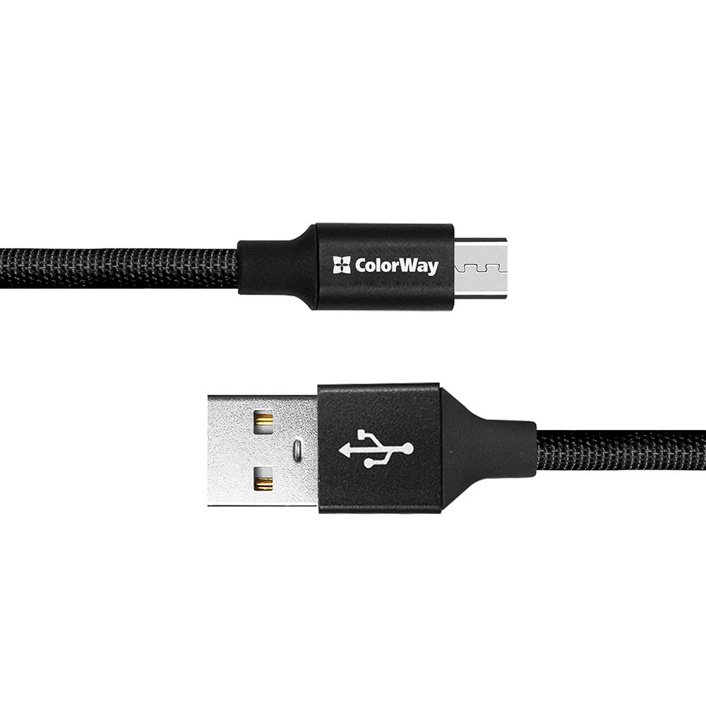 Kábel Colorway USB - MicroUSB 2.4A 25cm fekete