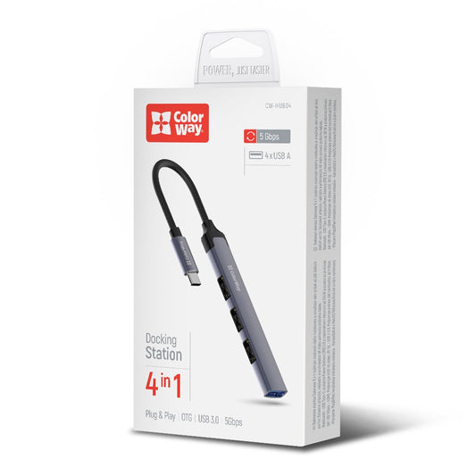 USB hub ColorWay USB-C 4-in-1 USB2.0х3/USB3.0