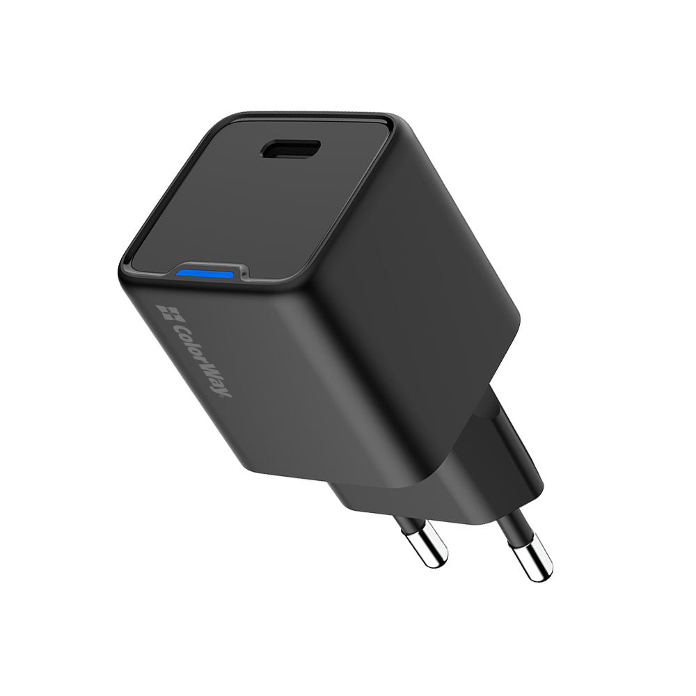 Hálózati töltő ColorWay GaN Mini 25W PD Port PPS USB-C fekete