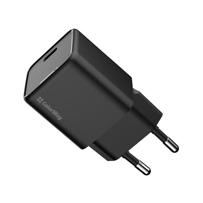 Hálózati töltő ColorWay GaN Mini 25W PD Port PPS USB-C fekete