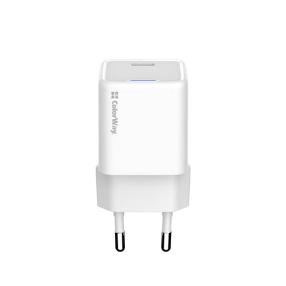 Hálózati töltő ColorWay GaN Mini 25W PD Port PPS USB-C fehér