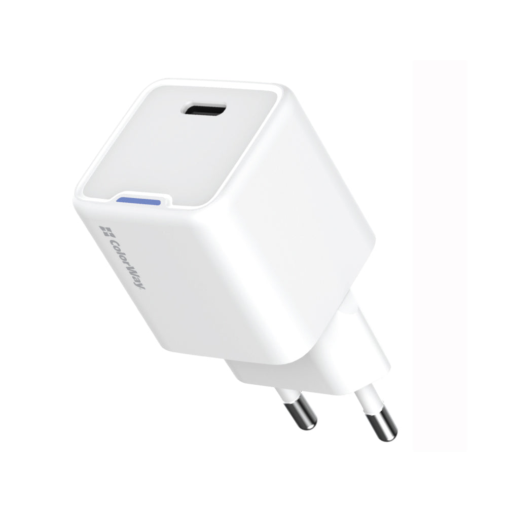 Hálózati töltő ColorWay GaN Mini 30W PD Port PPS USB-C fehér