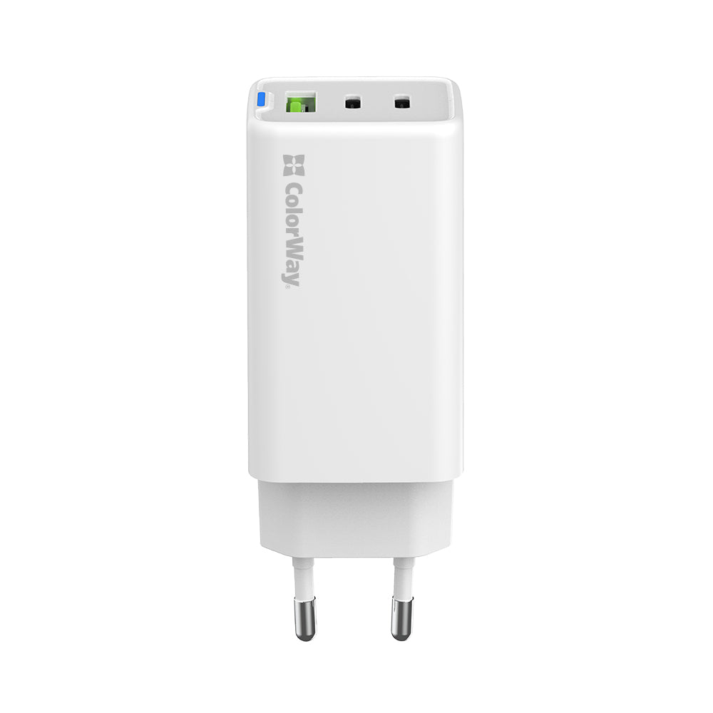 Hálózati töltő ColorWay GaN Mini 65W PD Port PPS USB (USB-2C1A) fehér