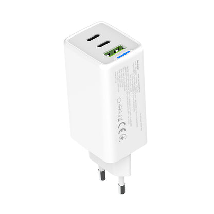 Hálózati töltő ColorWay GaN Mini 65W PD Port PPS USB (USB-2C1A) fehér