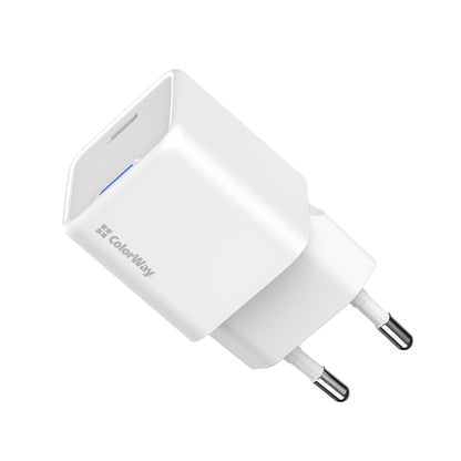 Hálózati töltő ColorWay GaN Mini 20W PD Port PPS USB-C fehér