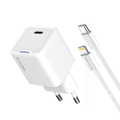 Hálózati töltő ColorWay GaN Mini 20W PD Port PPS USB-C fehér Kábel Lightning