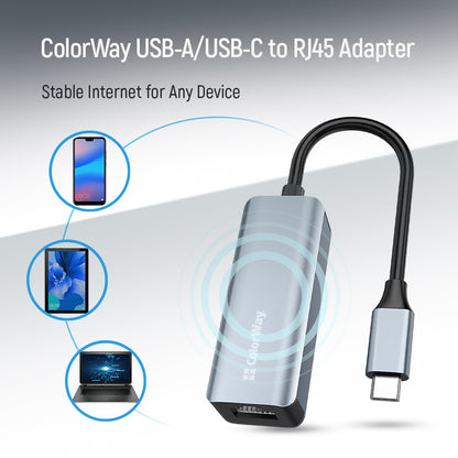 ColorWay Network Adapter USB-A/USB-С 3.0 - RJ45 Gigabit Ethernet