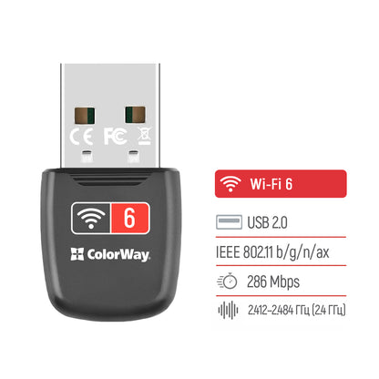 ColorWay Adapter Wi-Fi 6 286 Mbps