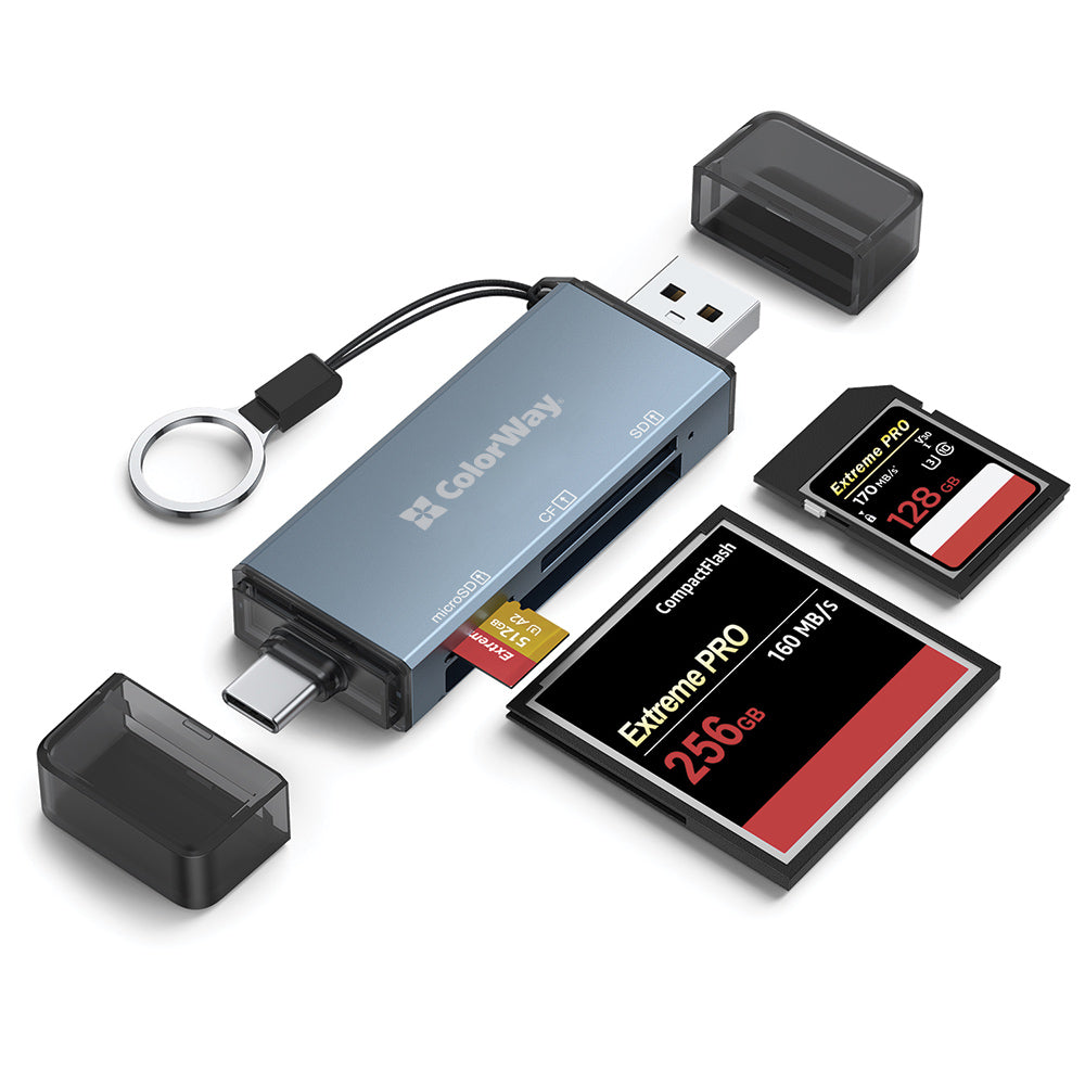 ColorWay Kártyaolvasó USB 2.0/USB-C to CF/SD/MicroSD