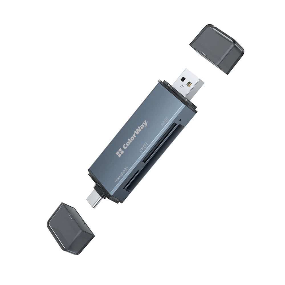 ColorWay Kártyaolvasó USB 2.0/USB-C to CF/SD/MicroSD