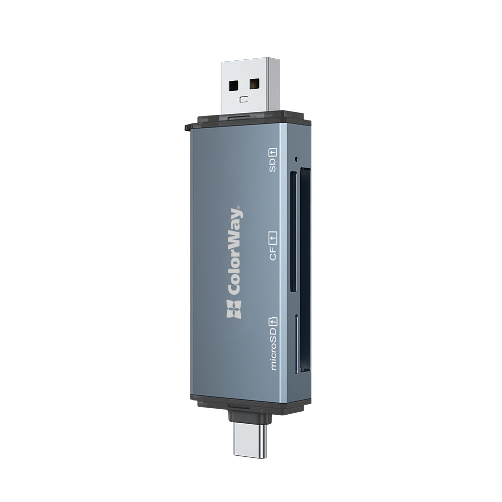 ColorWay Kártyaolvasó USB 2.0/USB-C to CF/SD/MicroSD