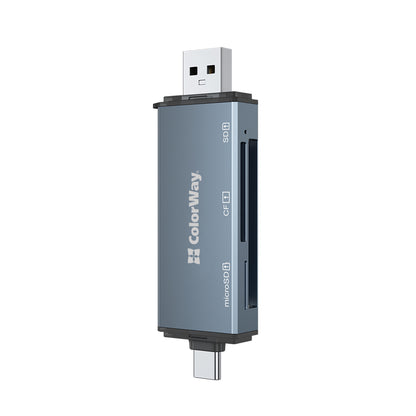 ColorWay Kártyaolvasó USB 2.0/USB-C to CF/SD/MicroSD