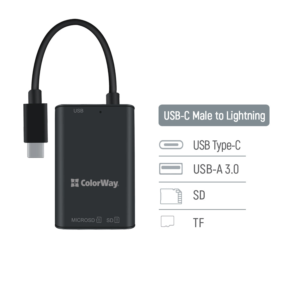 ColorWay Kártyaolvasó USB-C to USB 3.0/SD/MicroSD