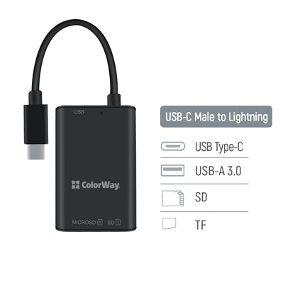 ColorWay Kártyaolvasó USB-C to USB 3.0/SD/MicroSD