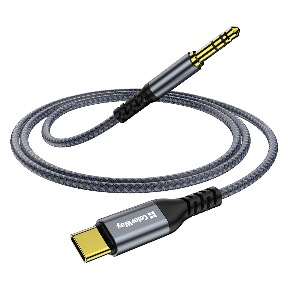 Adapter Colorway USB-C to 3.5 mm mini-Jack 1.2 m szürke