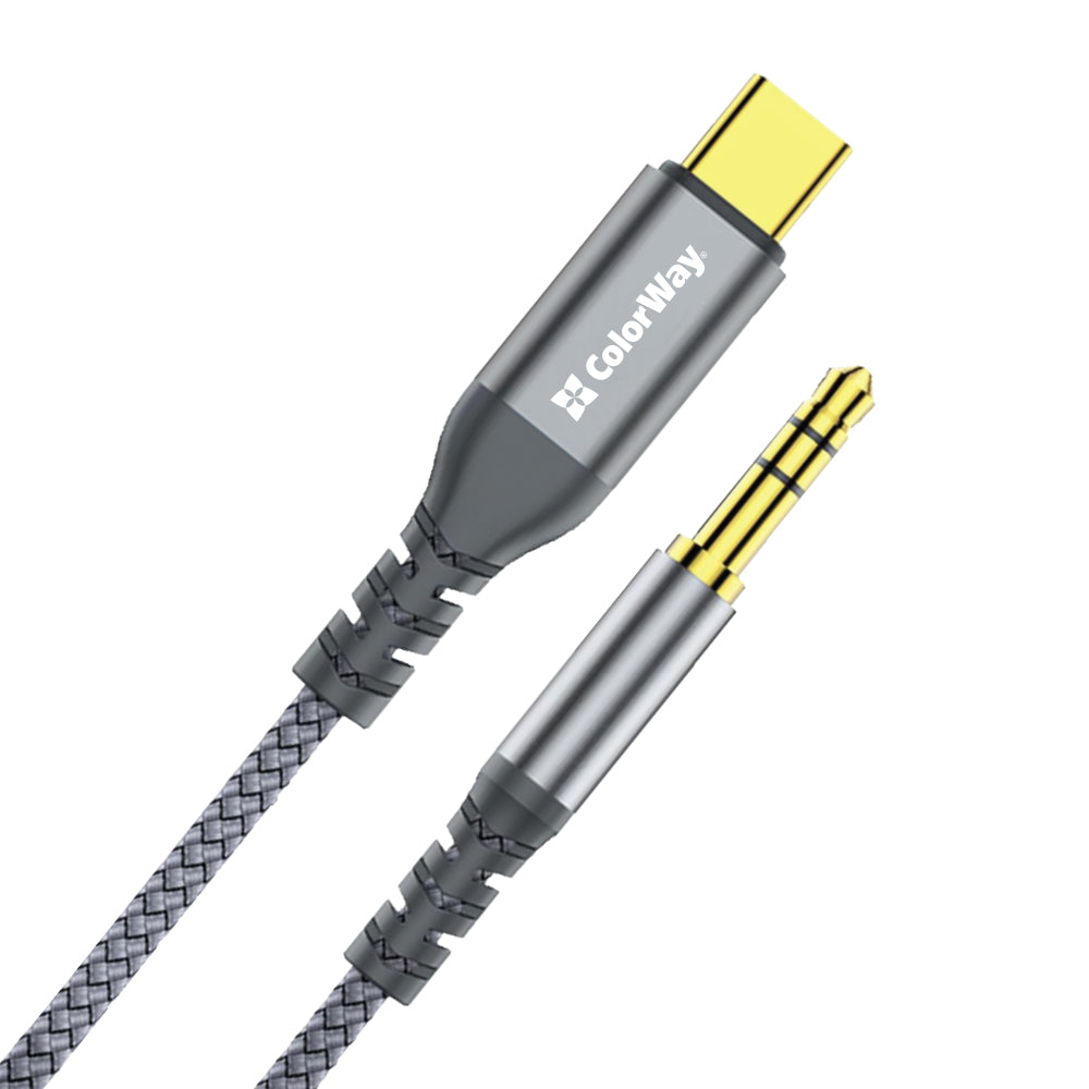 Adapter Colorway USB-C to 3.5 mm mini-Jack 1.2 m szürke