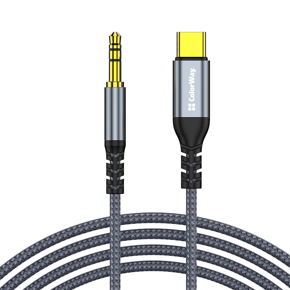 Adapter Colorway USB-C to 3.5 mm mini-Jack 1.2 m szürke