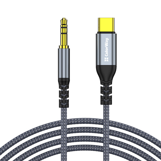Adapter Colorway USB-C to 3.5 mm mini-Jack 1.2 m szürke