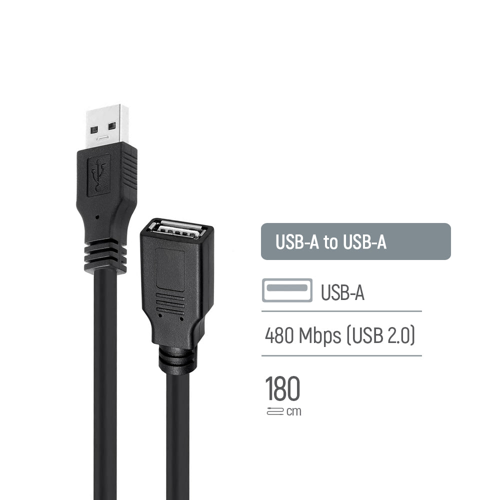 Kábel ColorWay USB 2.0 AM/AF extension Kábel, 1.8 m fekete