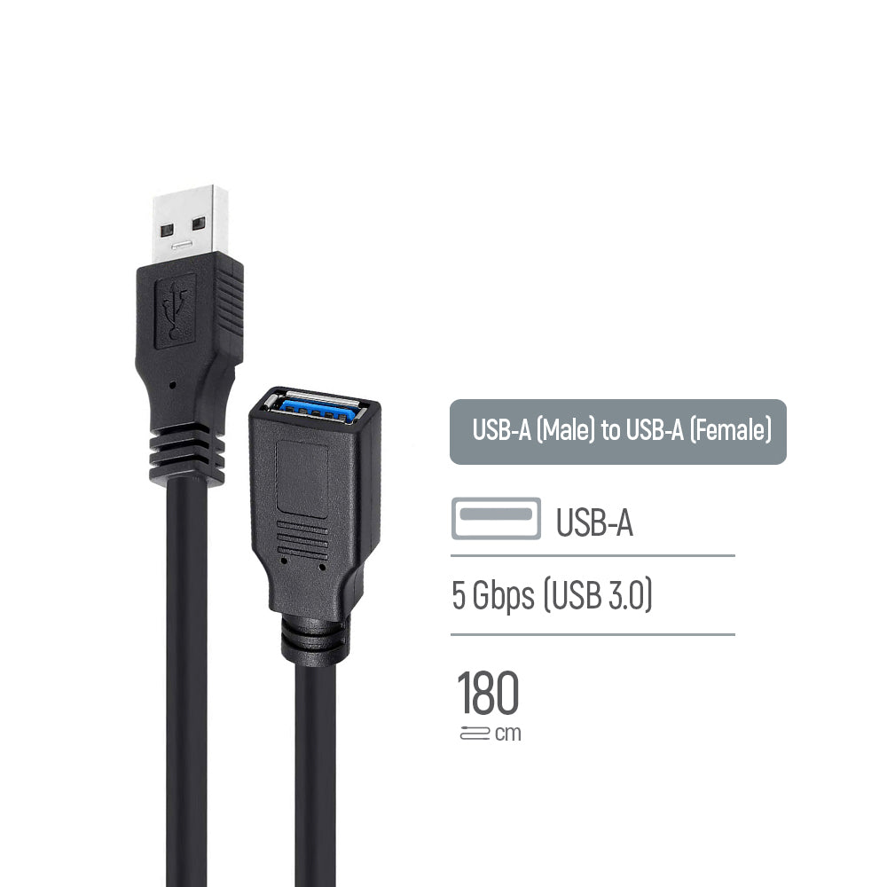 Kábel ColorWay USB 3.0 AM/AF extension Kábel, 1.8 m fekete