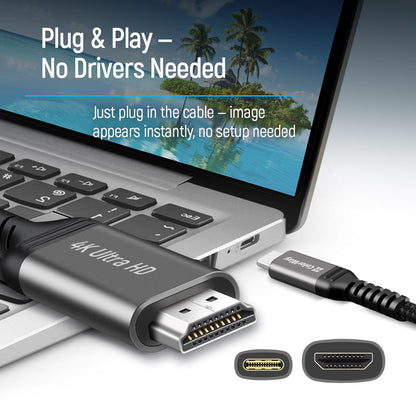 Kábel ColorWay USB-C to HDMI 4K 60Hz 2m fekete