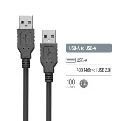 Kábel ColorWay USB-А - USB-А (PVC) 1m fekete