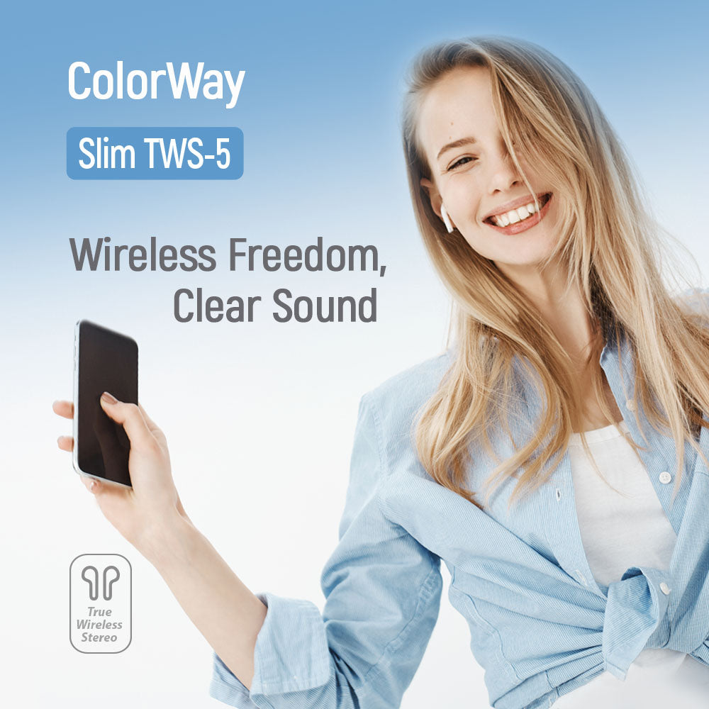 ColorWay Slim Fülhallgató TWS-5 Earbuds fehér