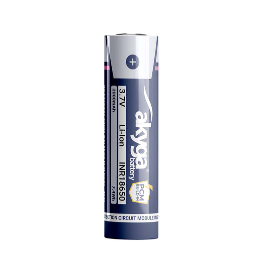 Li-Ion akkumulátor INR18650 Akyga AKY2457 3.7V / 2000mAh védelemmel