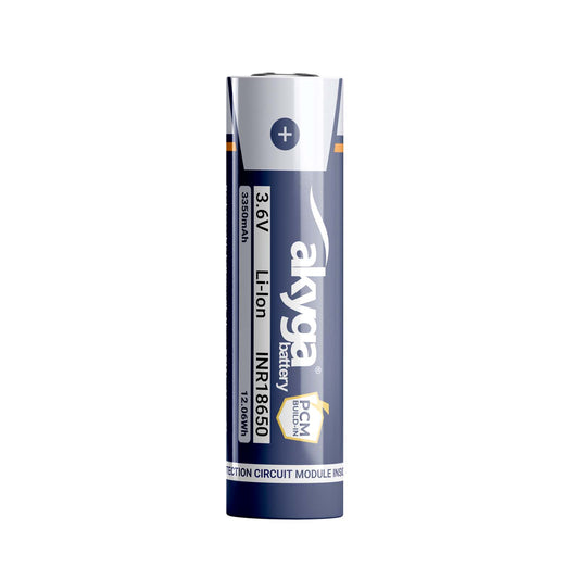 Li-Ion akkumulátor INR18650 Akyga AKY2462 3.6V / 3350mAh védelemmel