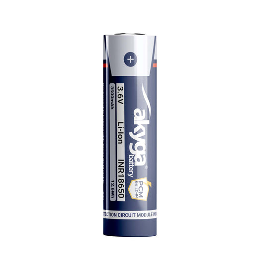 Li-Ion akkumulátor INR18650 Akyga AKY2465 3.6V / 3500mAh védelemmel