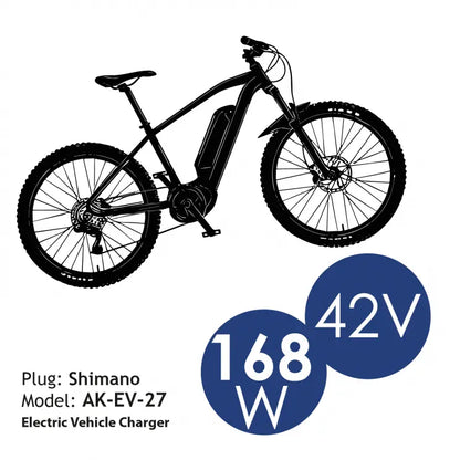 Akyga E-bike töltő AK-EV-27 42V / 4A 168W Shimano 1.2m
