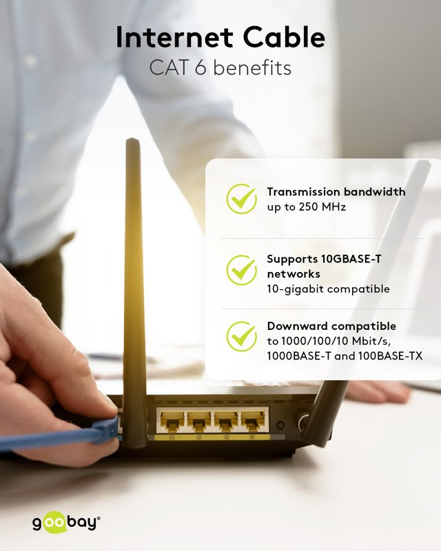 Goobay CAT 6 patch kábel, S/FTP (PiMF), szürke – 0,25 m