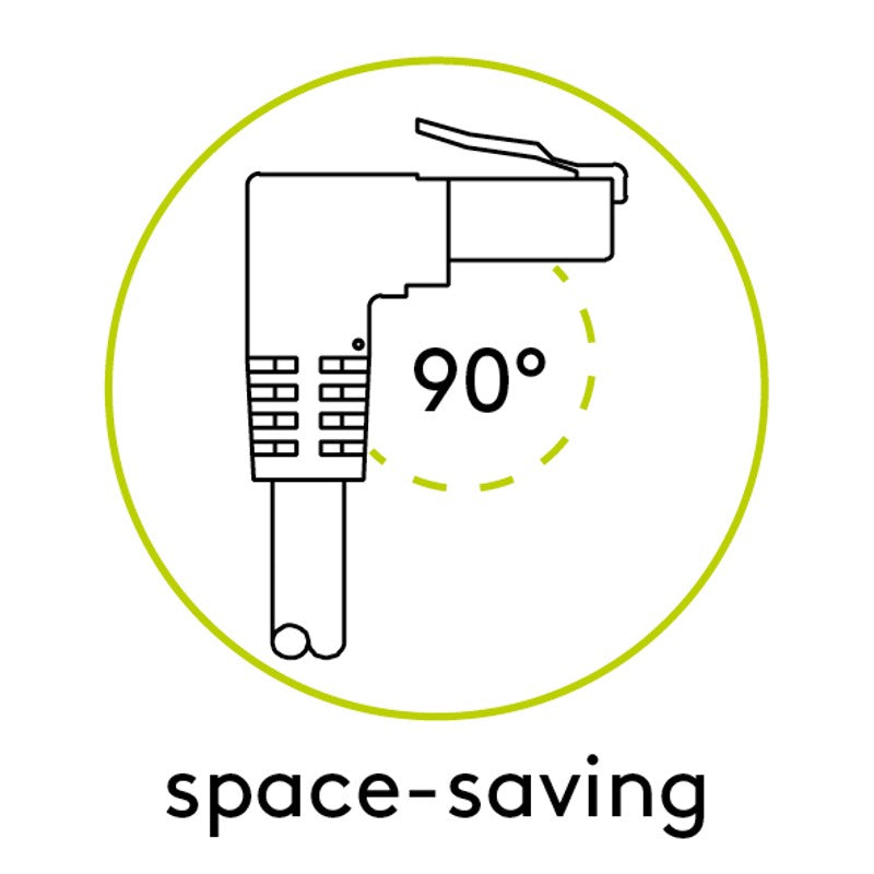 Goobay CAT 5e patch kábel, 1× 90°-os, F/UTP, fekete – 5 m