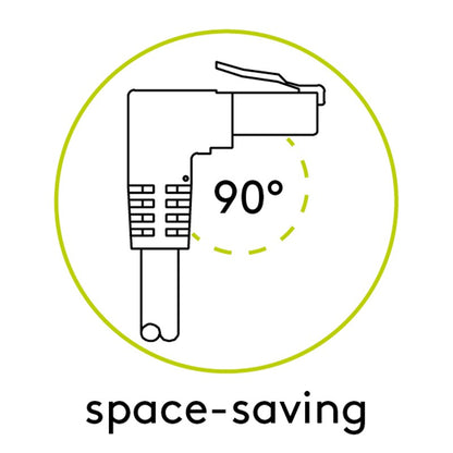 Goobay CAT 5e patch kábel, 1× 90°-os, F/UTP, fekete – 5 m