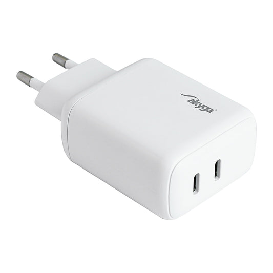 USB Töltő AK-CH-19 2x USB-C PD 5-12V / max. 3A 40W Quick Charge 3.0
