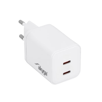 USB Töltő AK-CH-29 2x USB-C PD 5-20V / max. 3A 45W Quick Charge 3.0 GaN